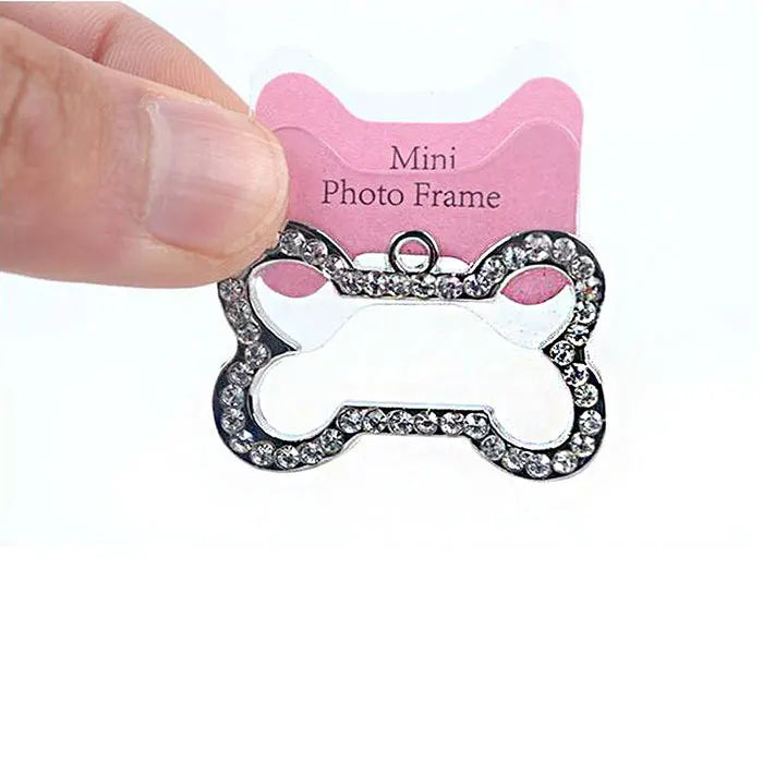 Rhinestone  bone shape dog tags
