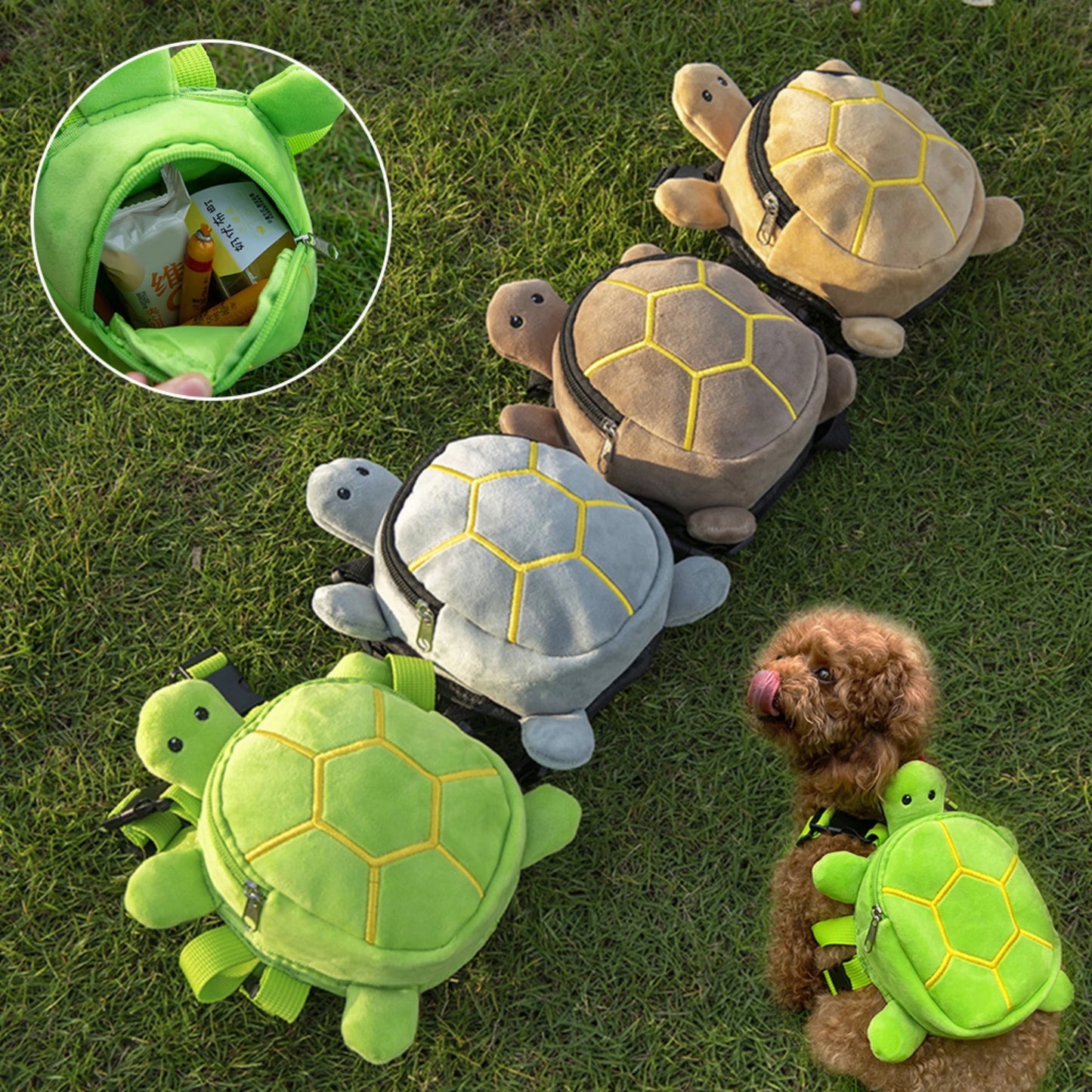 Pet Backpack with Cute Turtle Shape Design