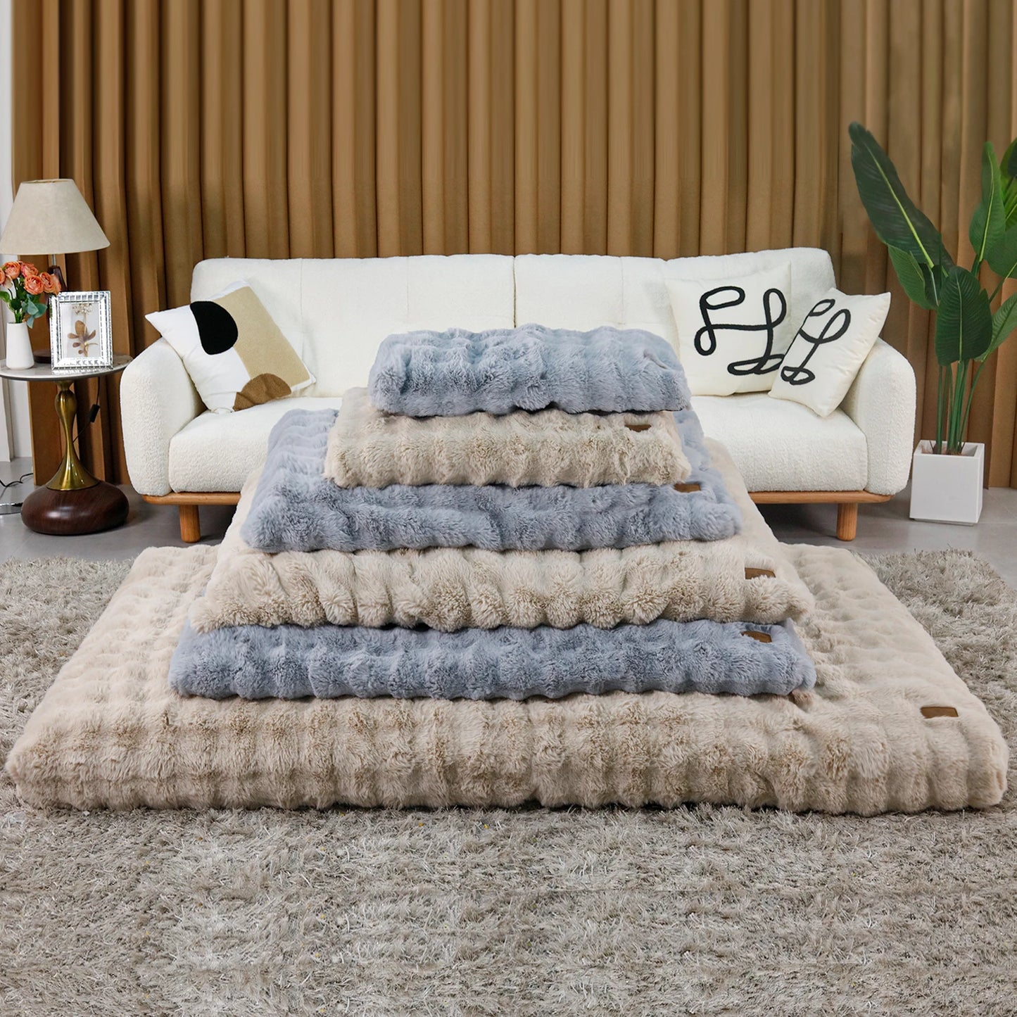 Ultra Plush Dog Bed Soft  Cushion  Washable Mat