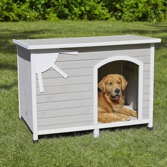 Outdoor wooden dog house