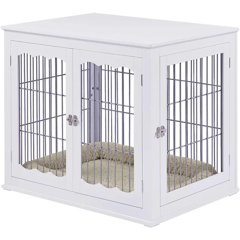 Unipaws Indoor Furniture Style White Dog Crate