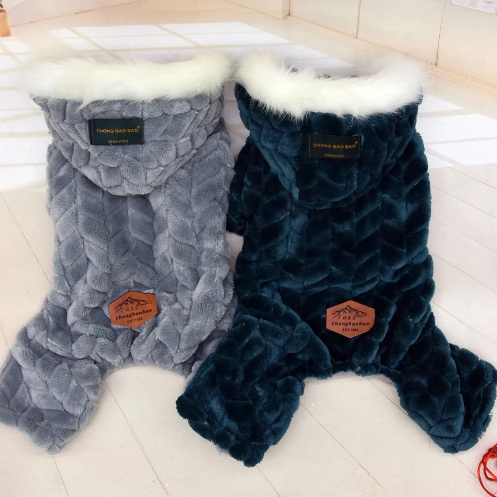 Winter Warm Fleece Dogs Jumpsuits