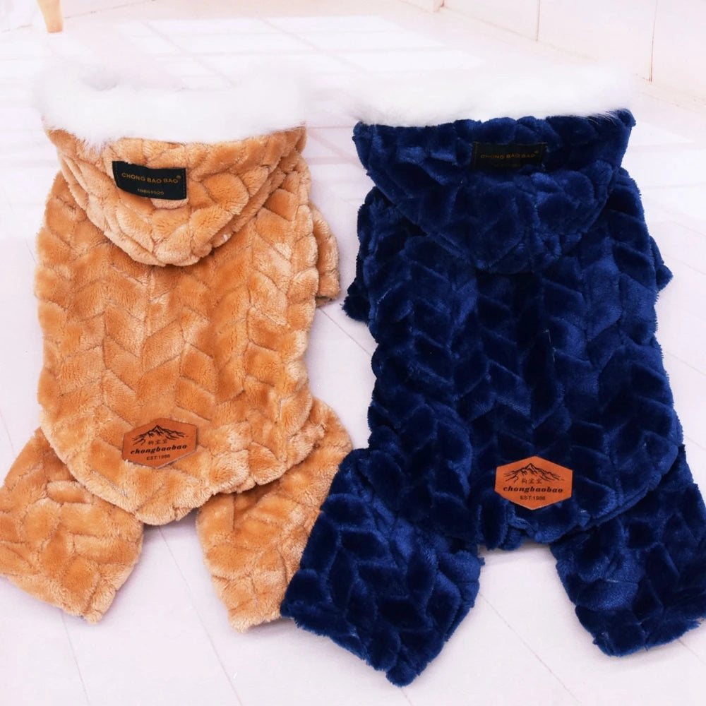 Winter Warm Fleece Dogs Jumpsuits