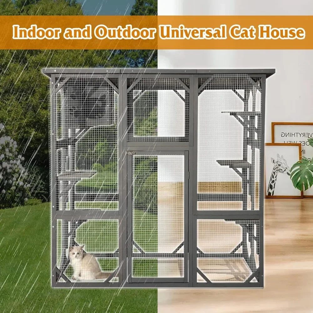 Cat wooden Enclosure Large Outdoor Catio