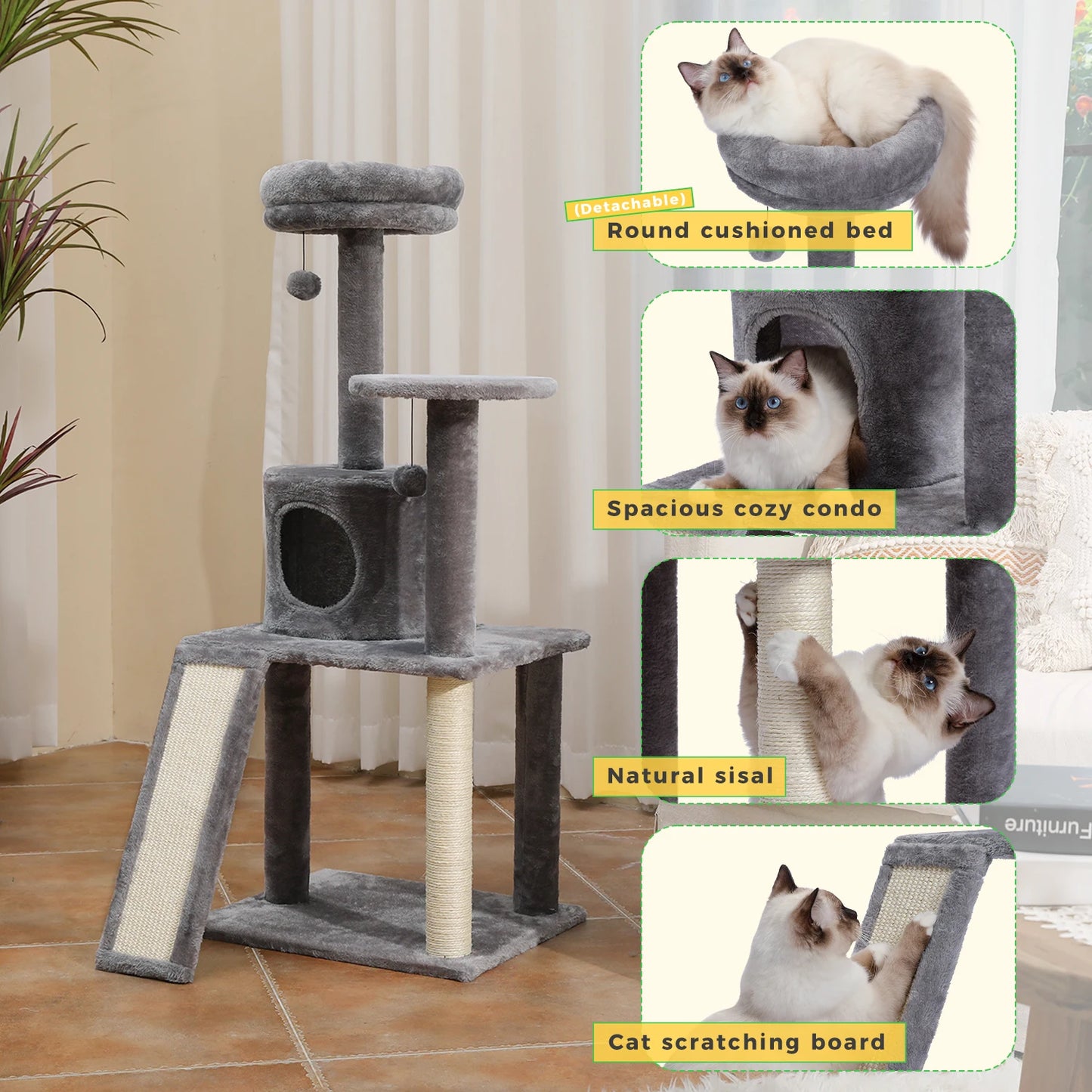 l Cat Tree  With Cozy Stable  Climbing Frame