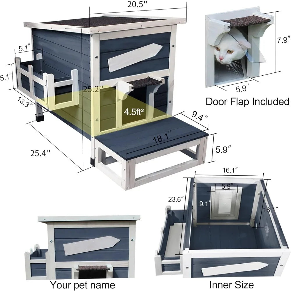 Outdoor Cat Shelter With Escape Door