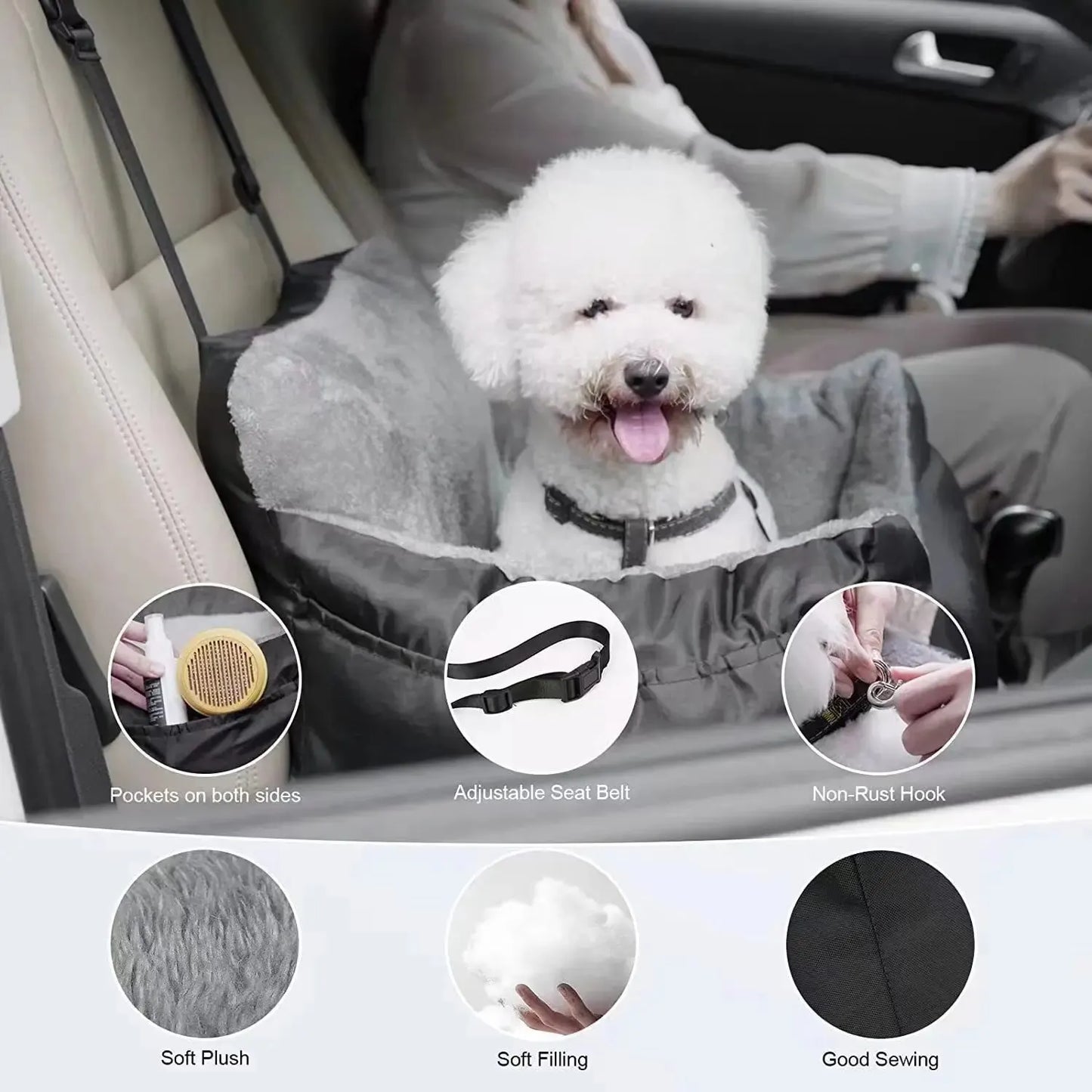 Washable Dog Booster Car Seat