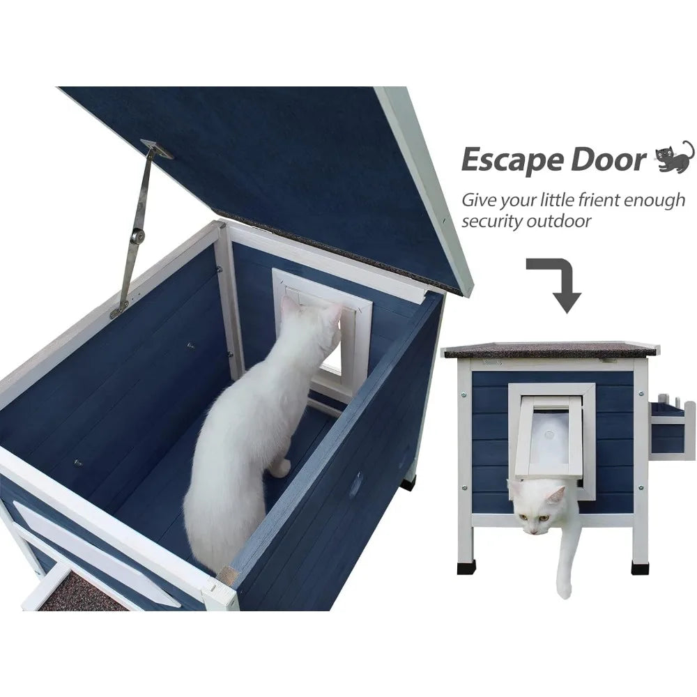 Outdoor Cat Shelter With Escape Door