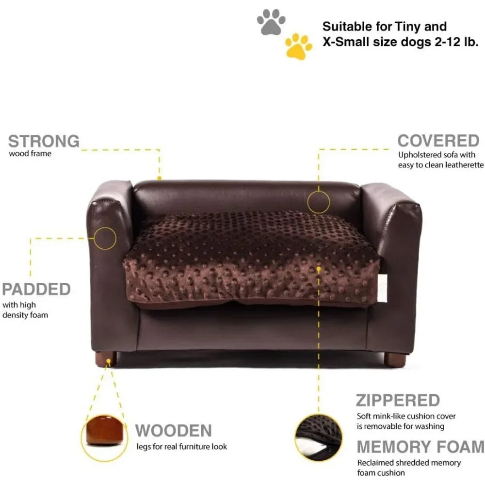 Pet Bed Sofa Chocolate Small