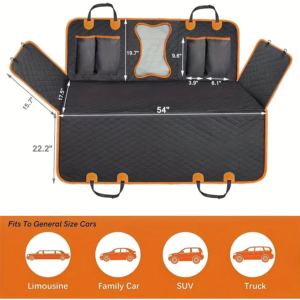 Pet Heavy Duty Scratch  Back Seat Cover for Cars