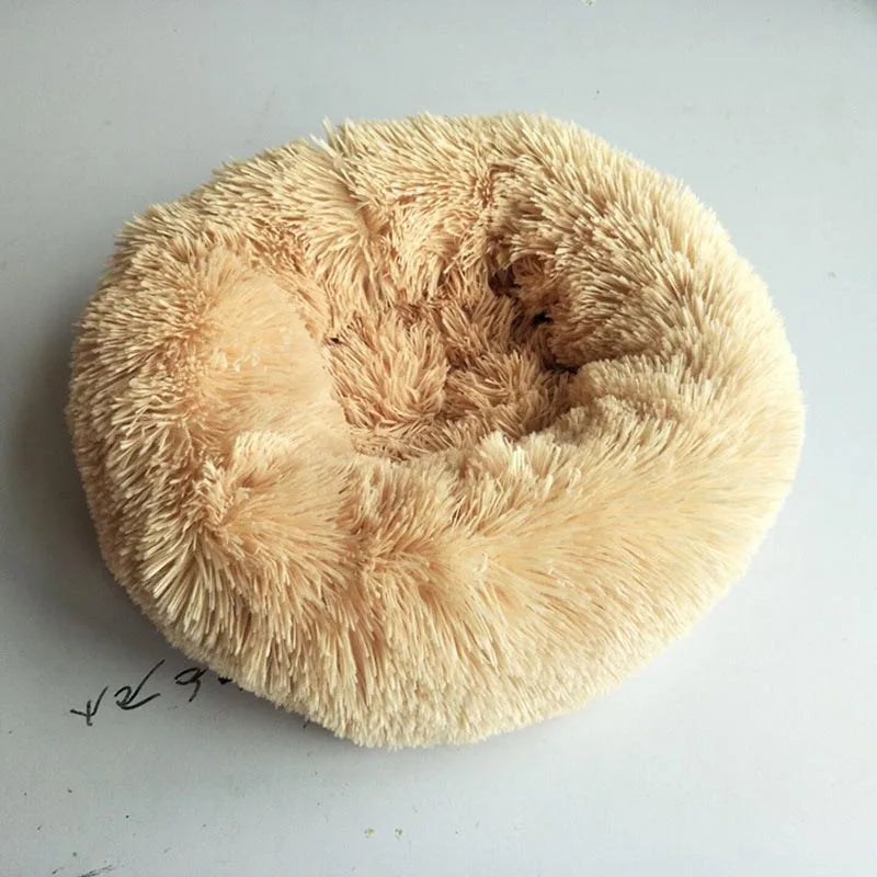 Round Long Plush Beds for Dog Cat