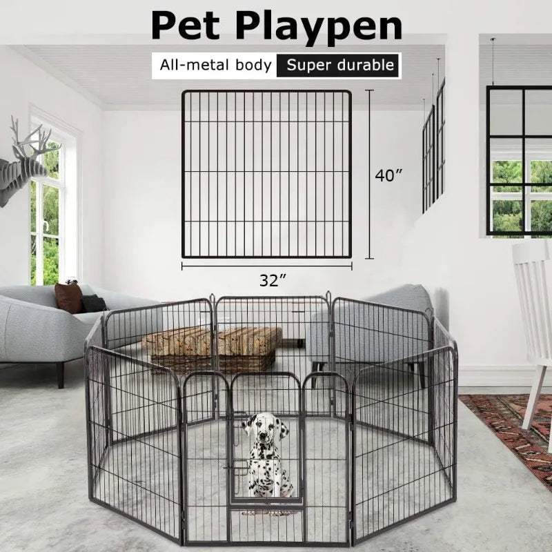 Dog Playpen 8 Panels 40 Inches