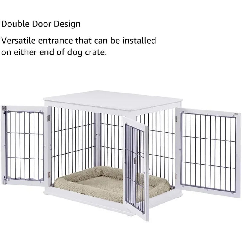 Unipaws Indoor Furniture Style White Dog Crate