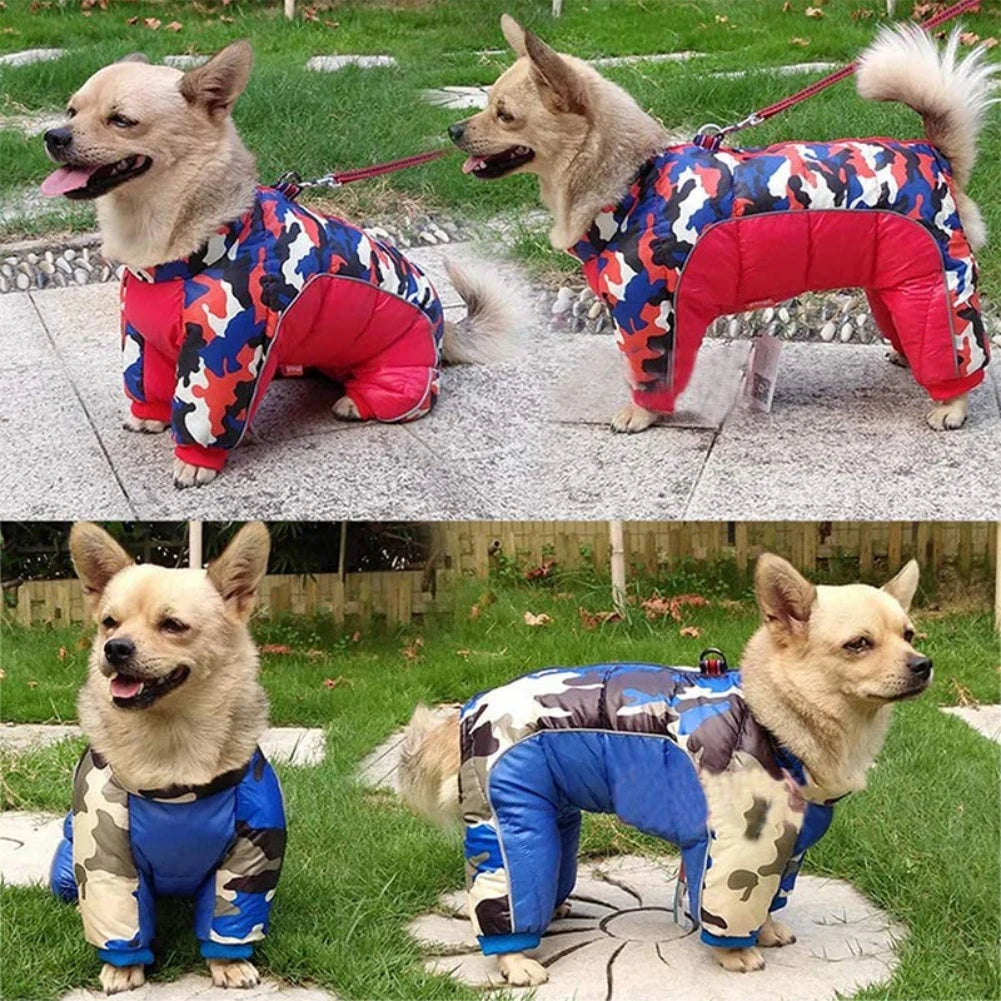 Autumn Winter Pet Dog Padded Coat Super Warm Jacket Thicken Reflective Dog Clothes Waterproof Puppy Jumpsuits Pet Dog Clothing