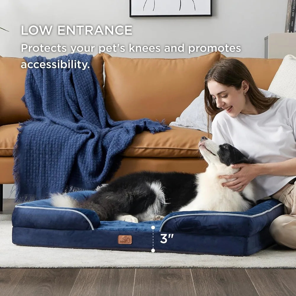 Big Washable Dog Sofa Bed  Supportive Foam