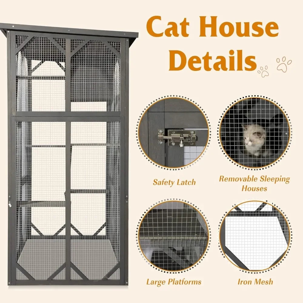 Cat wooden Enclosure Large Outdoor Catio