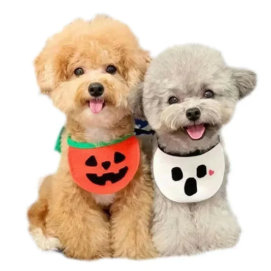 Halloween Dog and Cat Towel Pumpkin Ghost Bib