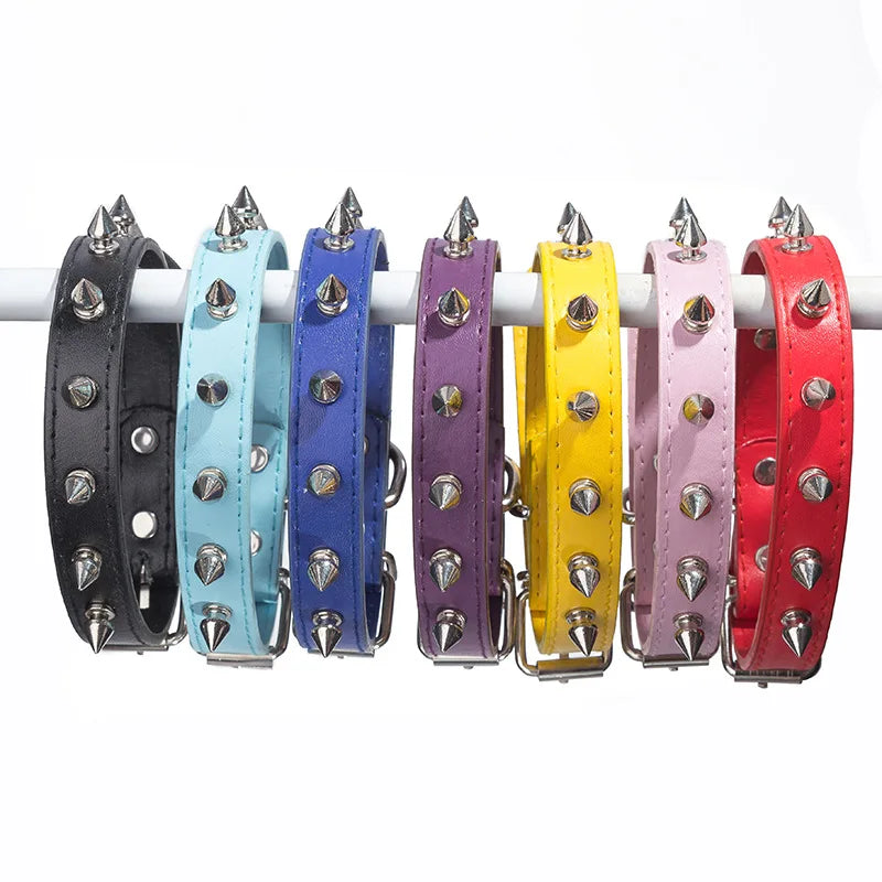 Harp Spiked Studded Leather Dog Collars