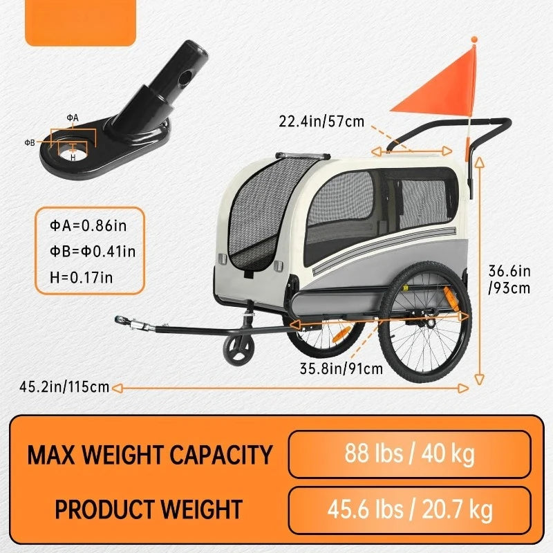 Pet Stroller Cart Bicycle Carrier