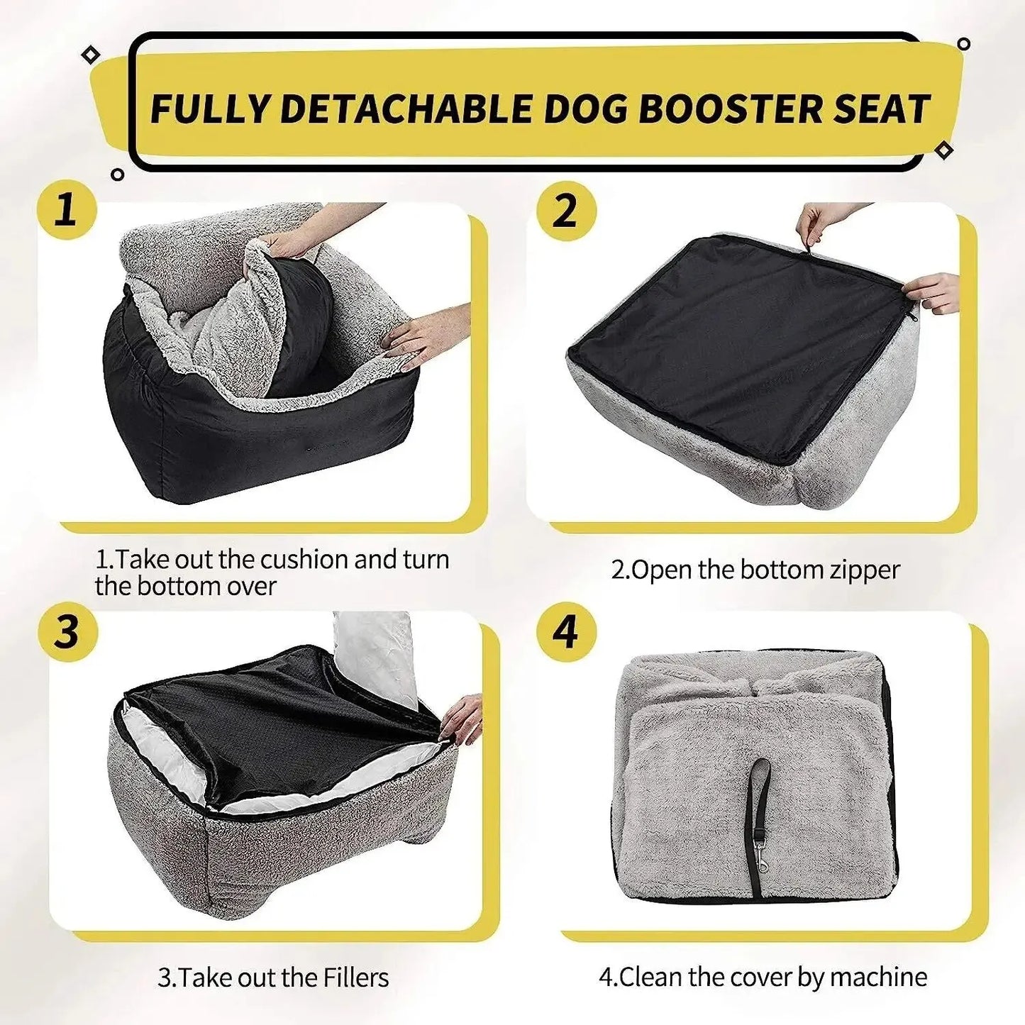 Washable Dog Booster Car Seat