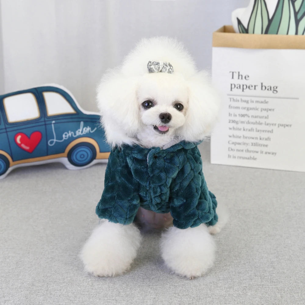 Winter Warm Fleece Dogs Jumpsuits