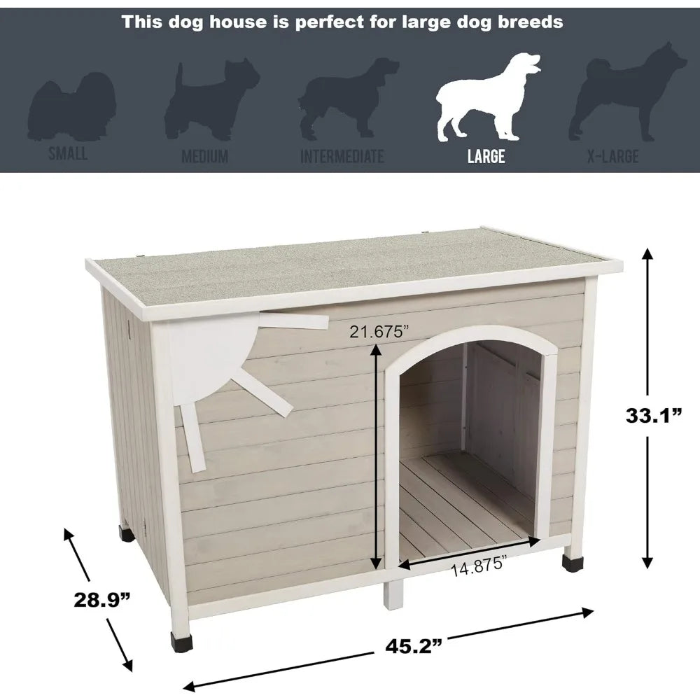 Outdoor wooden dog house