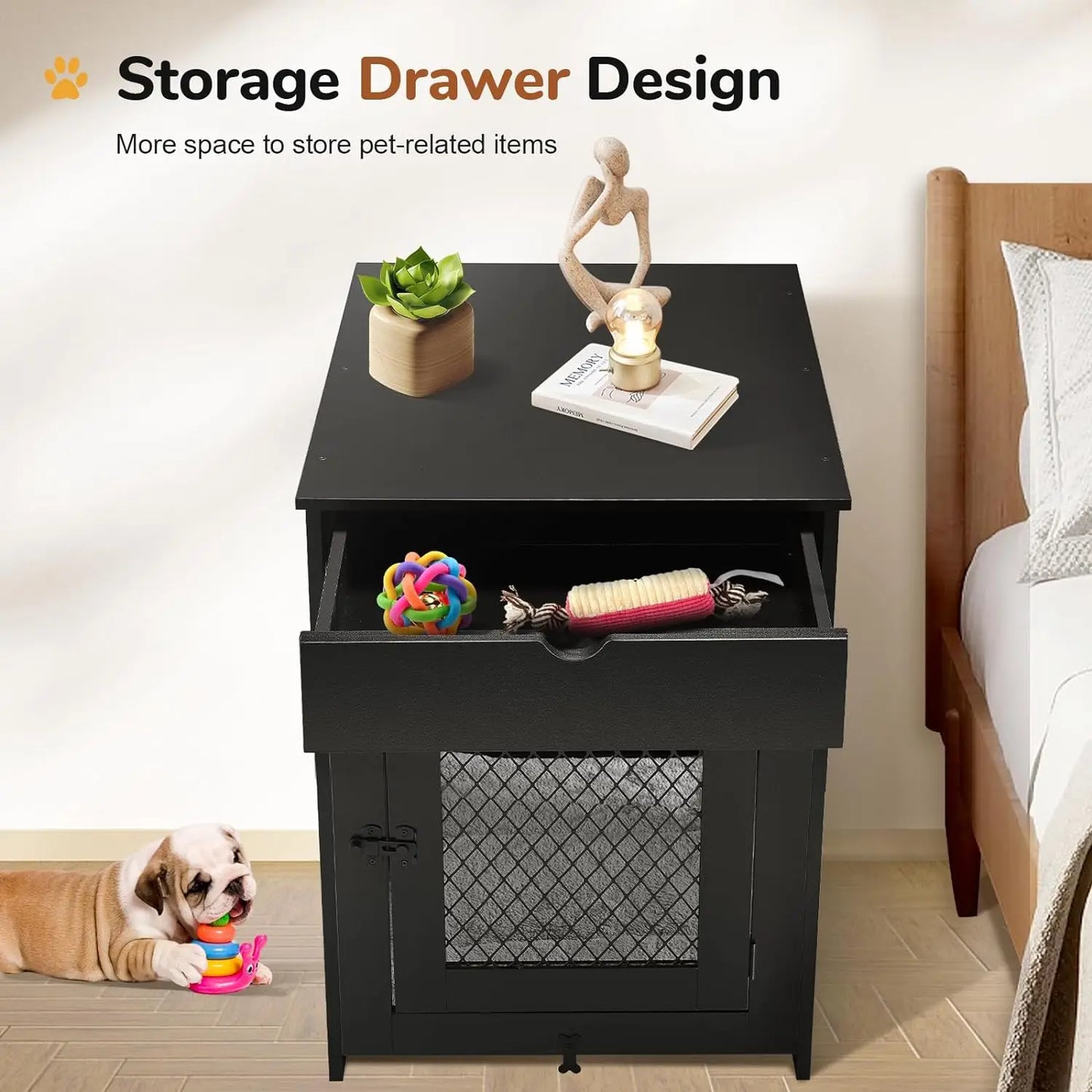 Dog Crate Furniture End Table