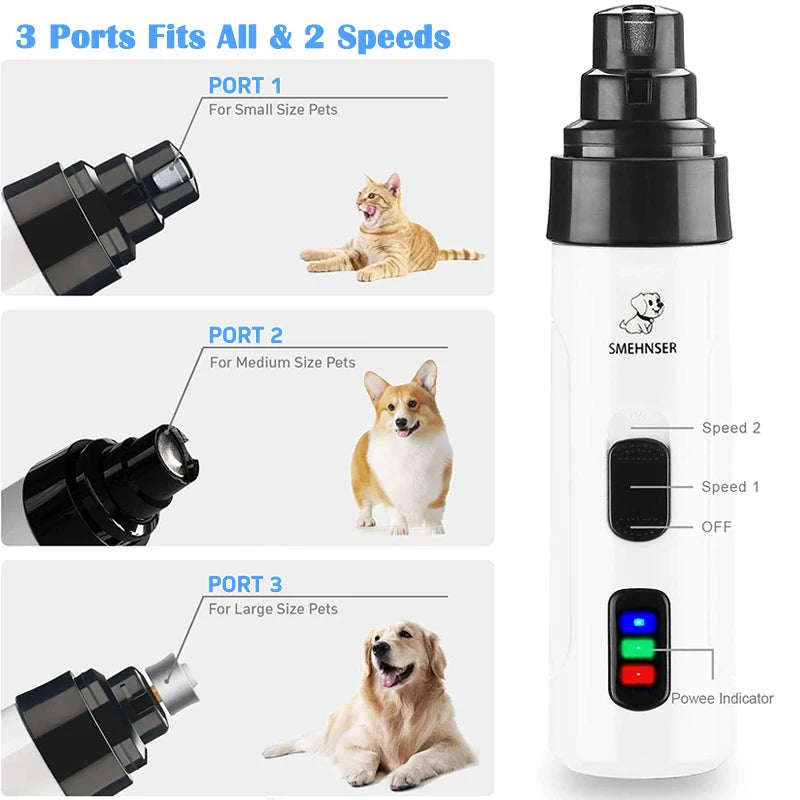 Painless USB Charging Dog Nail Grinders Rechargeable