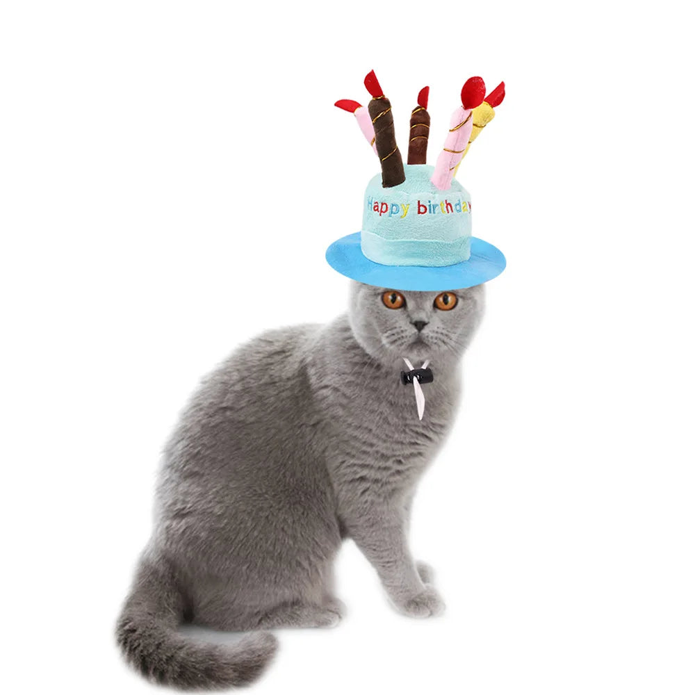 Dog Cat Birthday Hat cake cap candle design