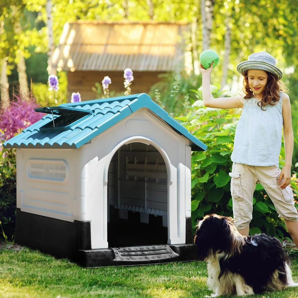 Folding large dog house outdoor plastic