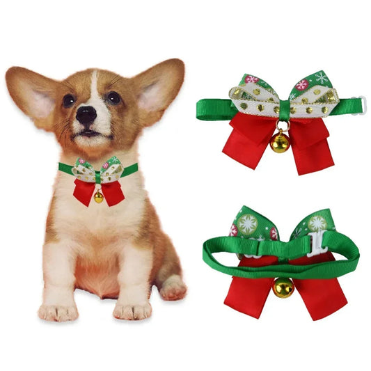 New Year's Christmas Pet Collar with Bell