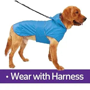 Adjustable Waterproof Dog Rain Jacket with Hole Reflective