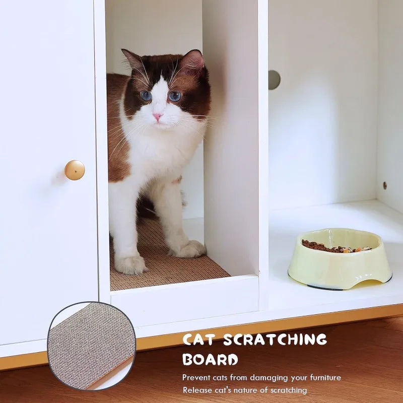 Hidden Cat Litter Box Furniture with Shelf