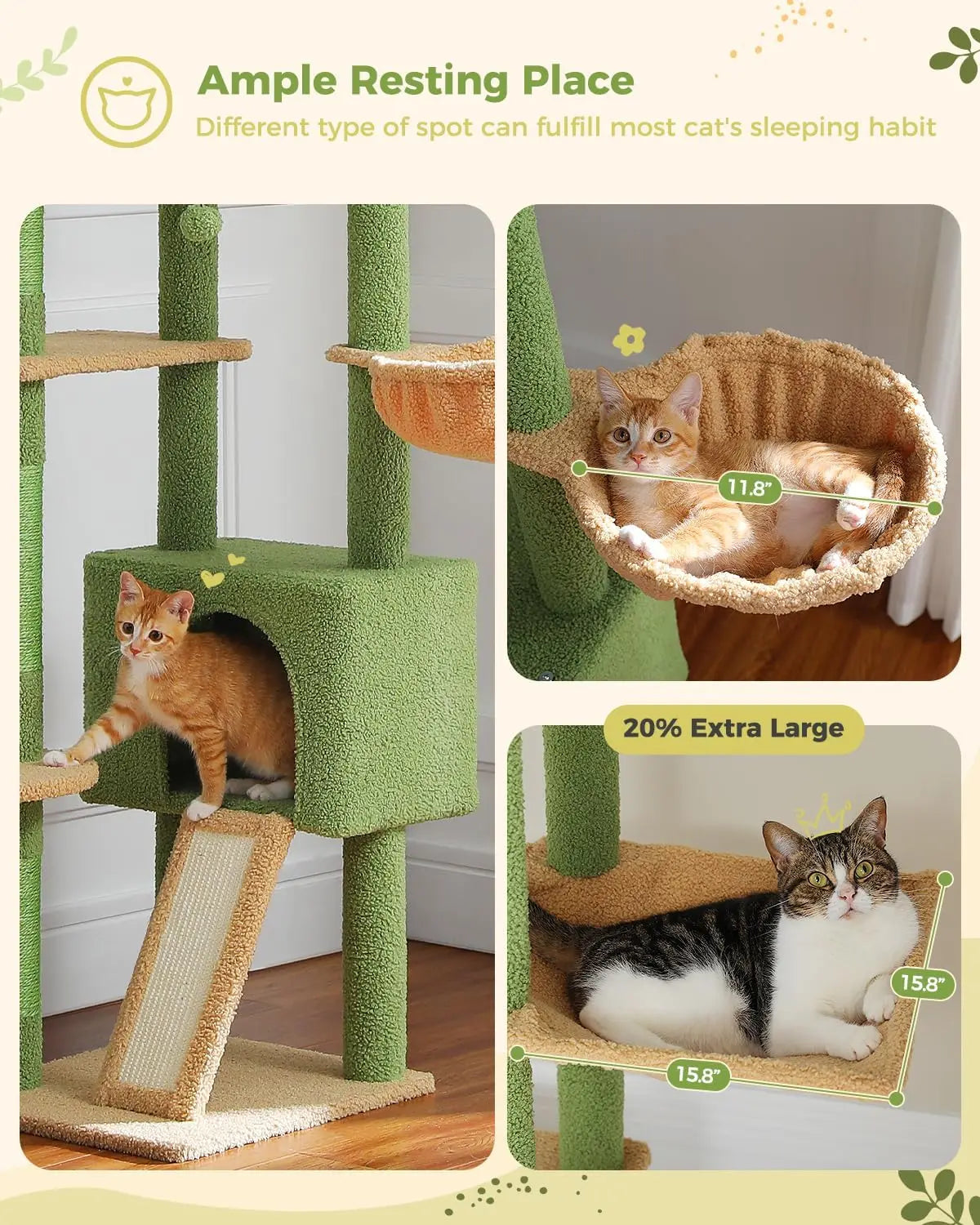 Floor to Ceiling Cat Tree Tower Adjustable