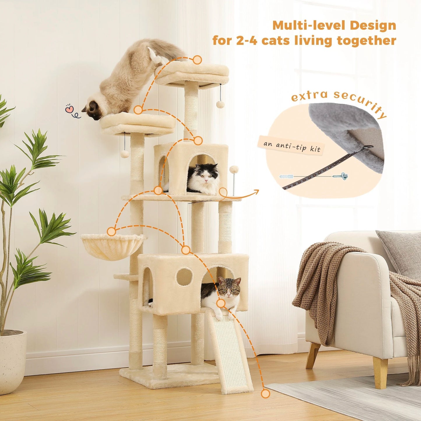 Cat Tree Tower with Scratching Posts