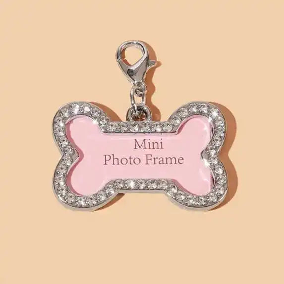 Rhinestone  bone shape dog tags