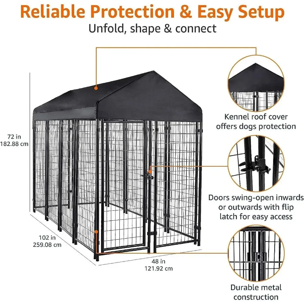 Outdoor Wire Crate Kennel for Cat and r Dogs