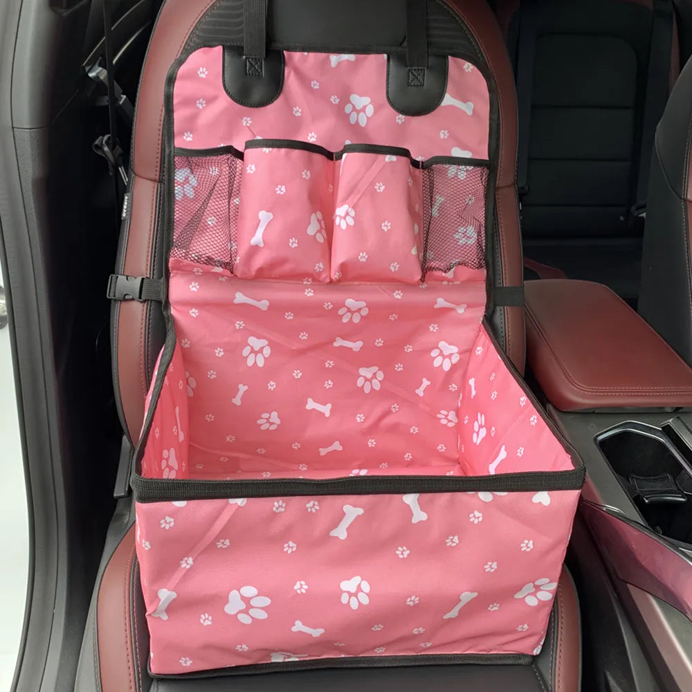 Dog Car Seat with Storage Pockets,