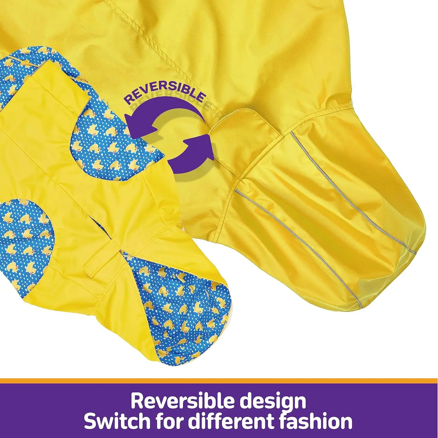 Adjustable Waterproof Dog Rain Jacket with Hole Reflective
