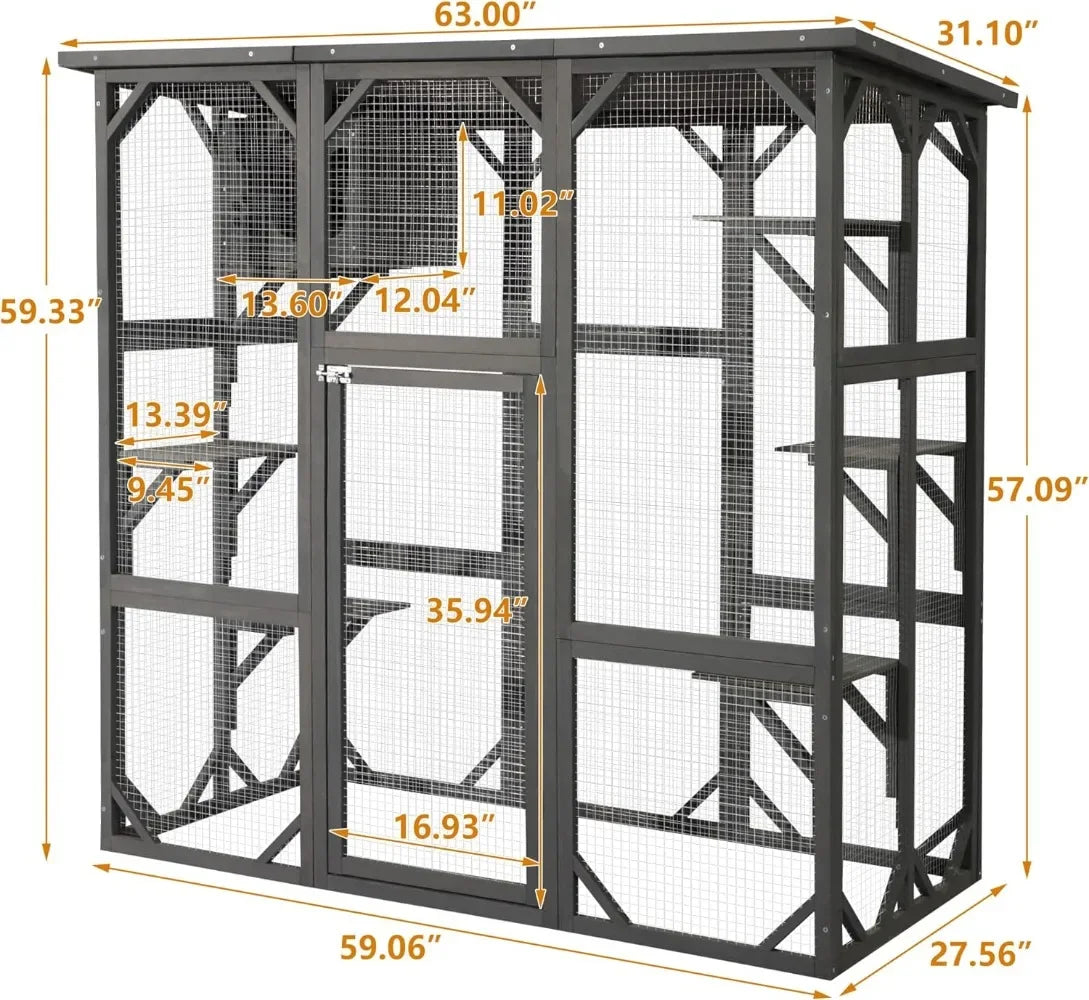 Cat wooden Enclosure Large Outdoor Catio